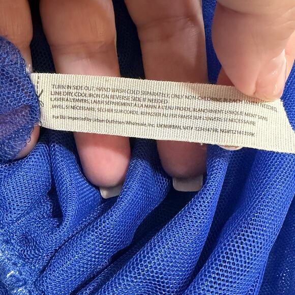 Free People Intimately Push Send Mini Slip Tutu Tulle Dress Royal Blue Coquette - Picture 6 of 12